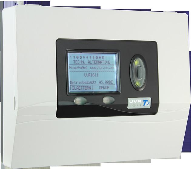 UVR1611 UVR1611K-N / UVR1611S-N Szabadon programozható univerzális vezérlő UVR1611K-N mit Konsole zur Wandmontage Az UVR1611 egység szabadon programozható, hogy a fűtéskezelés minden