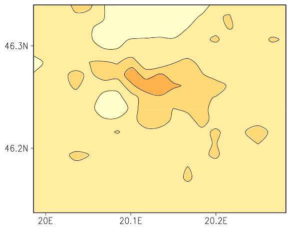 SURFEX, 1km UHI [ C]