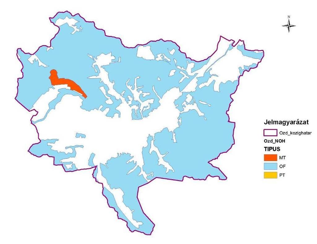 ábra: Ózd igazgatási területét érintő nemzeti ökológiai hálózat