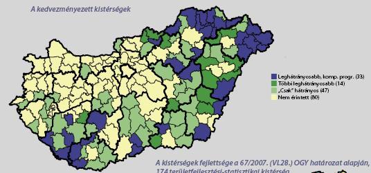 Kedvezményezett térségek Mi minősül hátrányos helyzetűnek? 174-ből 94 kedvezményezett kistérség 1.