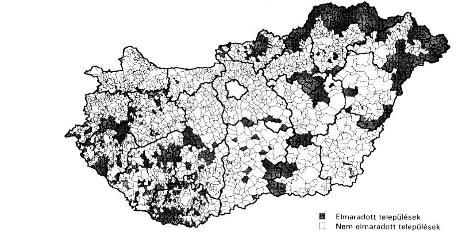 A gazdaságilag elmaradottnak minősített települések