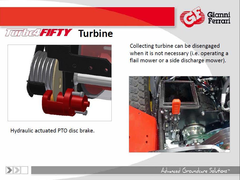 TURBINA A gyűjtőturbina kikapcsolható amennyiben nincs rá szükség (pl: szárzúzó