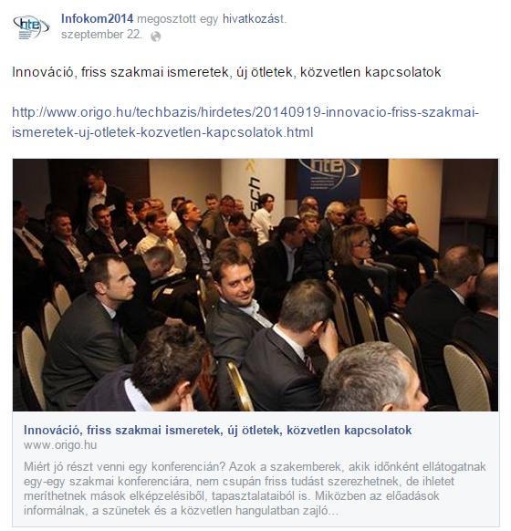HTE INFOKOM 2014 KOMMUNIKÁCIÓS KAMPÁNY - Célcsoportra szűrt Facebook- kampányt indíto9unk