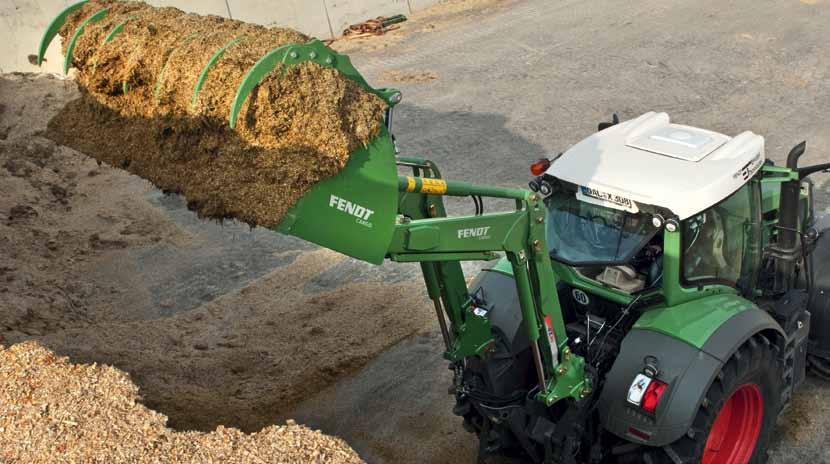 Hátsó homlokrakodó a 800/900 Vario traktorokhoz 20 21 A hátsó rész megemelkedik Megoldás a nagytraktorokhoz A Fendt különleges megoldást kínál speciálisan a 800 és 900 Varioval végzett homlokrakodó