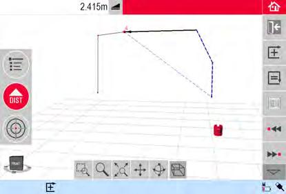 Terület & Térfogat Számítások A 3D Disto eszköz segíthet a területek és térfogatok meghatározásában is. Mindkettő meghatározható a mérés alatt vagy után. Lépés Leírás 1. Nyomja meg ezt:. 2.