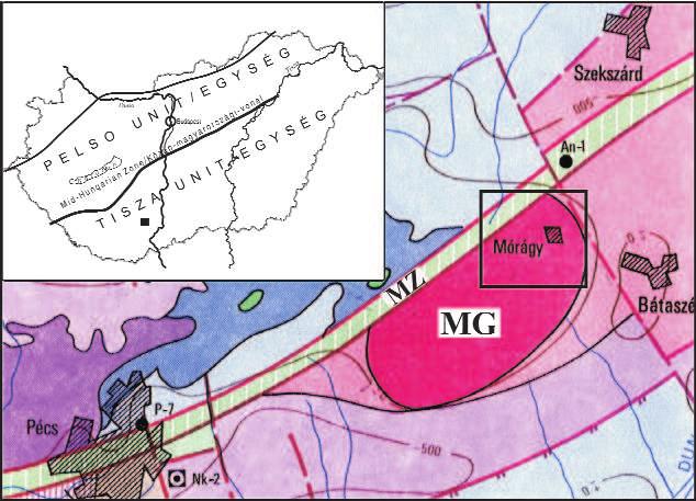 Brittle Fault Zones in the Mórágy Granite (South Transdanubia): New Structural and K Ar Data 93 Figure 1.