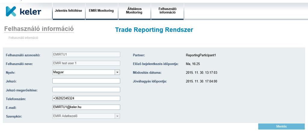 Partner: a partner a társaság, amelyhez a felhasználó hozzárendelését kérte, amelynek megbízásait feltöltheti, láthatja.