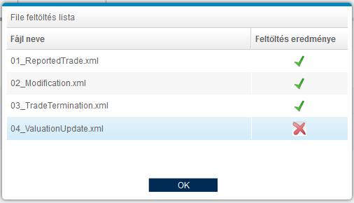 Hibás feltöltés esetén egy kiemelt figyelmeztetés is