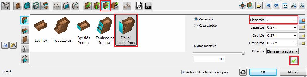 A fiókok lapon válassza ki a Fiókok