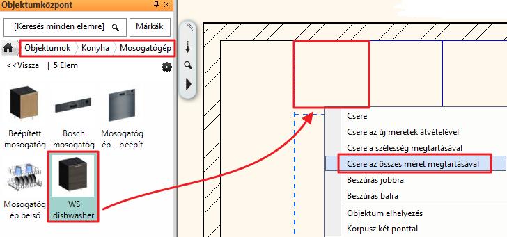 Helyezze el a fiókos szekrényt a jobb oldali falra a sarokszekrény mellé.