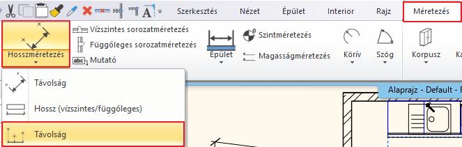 A Pillanatkép ablakot lezárva a falnézet az alaprajzra kerül.