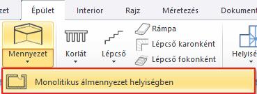 Módosítsa az álmennyezet relatív magasságát. Jelölje ki az álmennyezetet, majd a bal oldalt megjelenő Tulajdonságoknál írja át a Relatív magasság értékét 2.68 m-re.