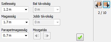 1. Workshop: Nappali tervezés 23 Kattintson a Zöld pipára, így az ablak a fal közepére kerül. Módosítsa a Bal távolságot 0.