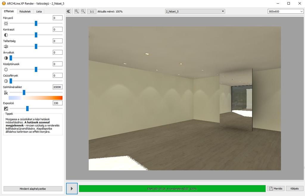 240 7. Workshop: Rendering Vonja vissza ezt a lépést, és aktiválja az alaprajzi ablakot. 7.4.1.