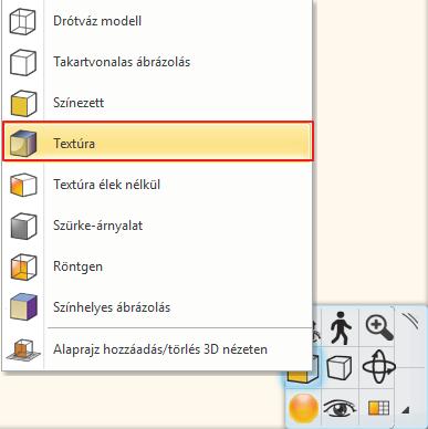 Most a Textúrázott opciót választjuk, így a 3D modellben is egy realisztikusabb