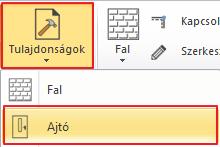 78 2. Workshop: ARCHLine.XP Alapozó Tulajdonságmásolás - opcionális Válassza ki az 1 m magassá alakított főfalat az alaprajzon.
