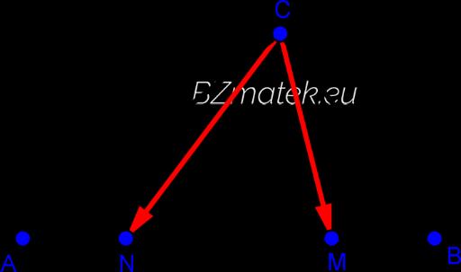 1. Az ABC háromszög AB oldalának A hoz közelebbi negyedelőpontja N, B hez közelebbi negyedelőpontja M.