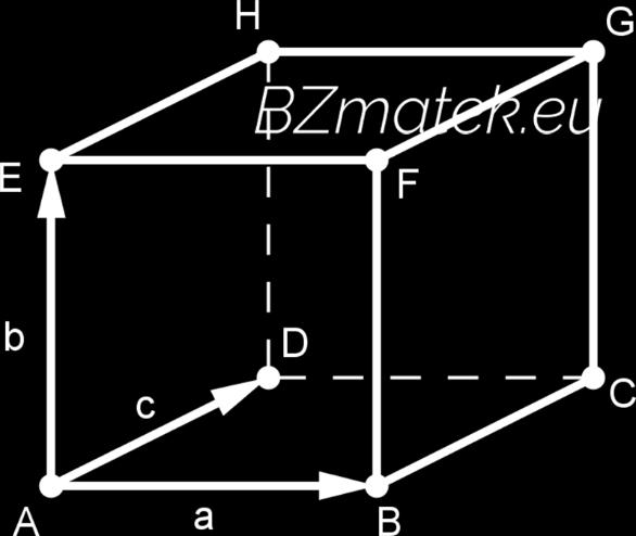 . Tekintsük az alábbi kockában a következő vektorokat: a = AB, b = AE és c = AD. Fejezd ki az AC, AH, DB, ED, AG, FH, GD vektorokat az a és b vektorok segítségével!