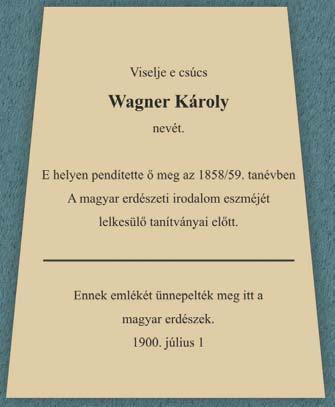 Emlék a Wagner Károly csúcsról Nagy várakozással utaztam ki Selmecbányára, visszahelyezni egy táblát méltó helyére. A városban lenni kicsit mindig utazást jelent a történelmünkbe.
