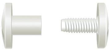 A csavarok alá a csavarokkal megegyező anyagú 5.3x20x3 mm-es alátéteket kell elhelyezni a táblák belső oldalán.