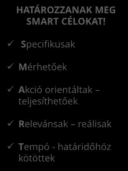 Timp HATÁROZZANAK MEG SMART CÉLOKAT!