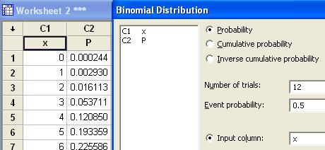 Miitab>Calc>Probability