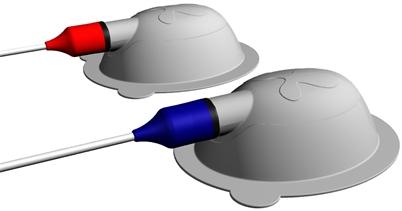 Kék színű fülcsatlakozó adapter a bal fülhöz D. Piros színű fülcsatlakozó adapter a jobb fülhöz 2.