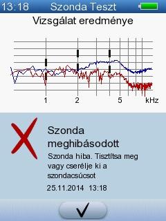 Ha a szonda jól működik, a Szonda rendben üzenet jelenik meg.