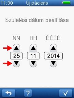 3 Az használatának AccuScreen Az Új páciens képernyőn egy sor gomb található, melyekkel kiválaszthatók a páciensadatok beviteli képernyői.