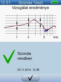 8 Minőségtesztek 8.2.1 A szonda teszt elvégzése 1. Helyezze a szondacsúcsot fülcsúcs nélkül a tesztüregbe.