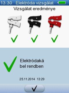 3 Elektródakábel teszt Minden nap, a páciensek vizsgálata előtt tesztelni kell az elektródakábelt annak