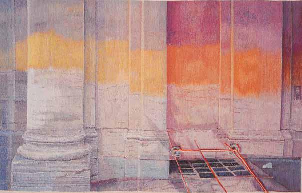 On the border between fine art and design, tapestry art carries within it the need for expressing messages using visual depictions and the infinite range of special technical possibilities inherent