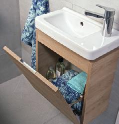 f ü r d ő s z o b a c s a l á d / CUBITO Az aszimmetrikus mosdók a fürdőszobai helykihasználás legkorszerűbb
