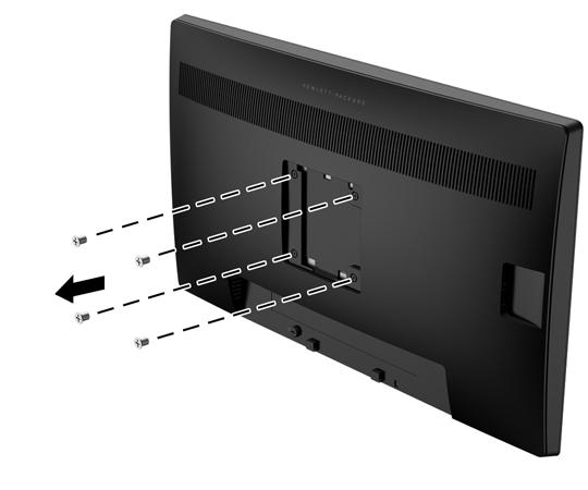 2. Távolítsa el a monitorpanel hátulján található VESA furatokból a négy csavart. 3.
