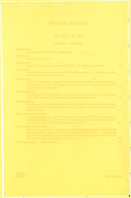 Földtani Közlöny Vol. 125. 1-2.