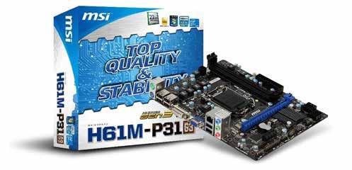 MSI S1155 H61M-P31 alaplap Intel H61, matx, G3, Socket 1155, DDR3,