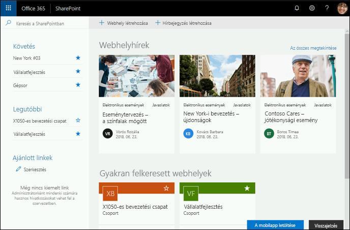 SharePoint Online. Keresés Webhelyek, személyek vagy fájlok között  kereshet. Webhely vagy hírbejegyzés létrehozása - PDF Ingyenes letöltés