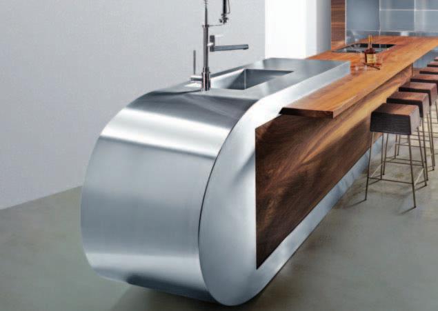 BLANCO STEELART - Exkluzív mosog atóközpontok és munkafelületek STEELART Element az exkluzív, kézi előállítású, rozsdamentes acél egyedi elemek felértékelik a teljes konyhai környezetet.