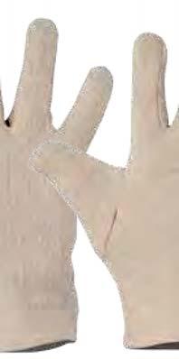 pamutkelméből a fourchette szabás szerint varrt, mandzsetta nélküli kesztyű. Teljes hossza: 23 cm.