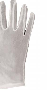 Mănuşi cusute - tricot interlock fin, din nylon, croială fourchette, fără manşetă.