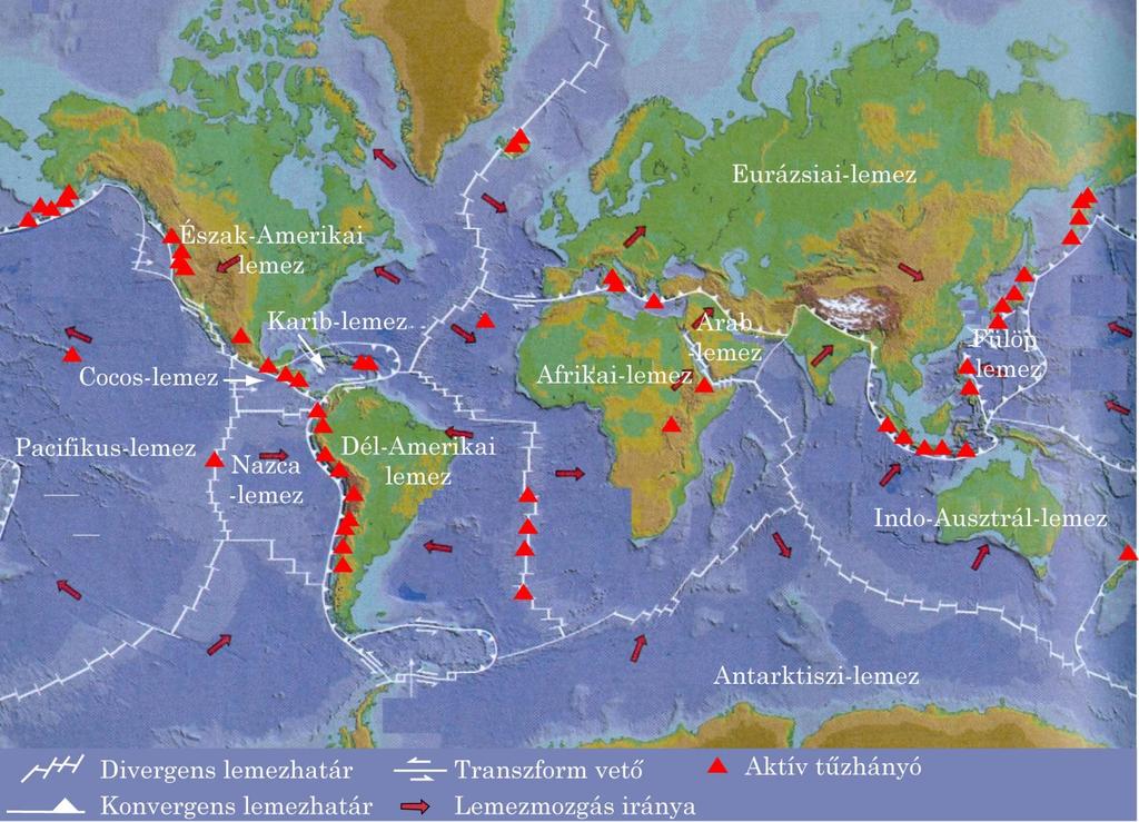 A Föld kőzetlemezei és
