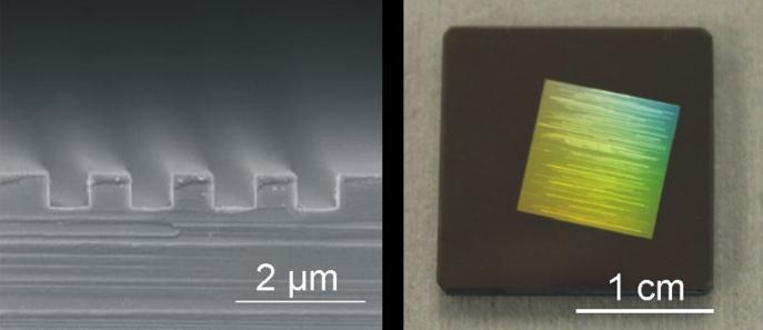 A 10x10 mm-es felületű rácsozás a Scitech Precision cégnél készült, elektronnyaláb mikrolitográfia és száraz (plazma) maratás kombinálásával.