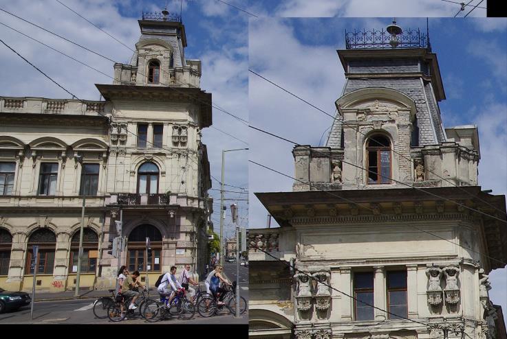 A szőregi út bevezető szakasza, és a belváros legelső feltűnő látványa; a pusztuló palota, mint a belváros szégyene (fotó: Karancsi Z.) 6.3.