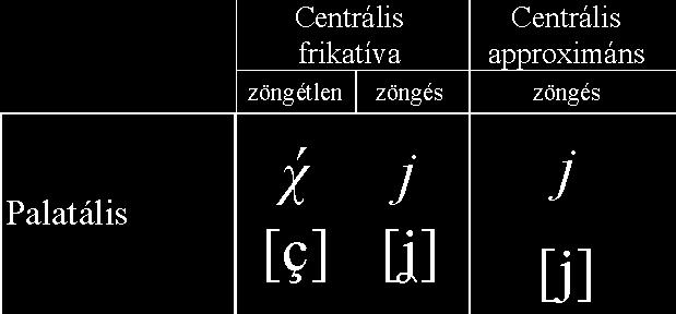 [ç]: rakj, lökj, csukj; csapj, lopj, köpj; döfj [ʝ]: dobj, rágj [j]: vaj, jó bár