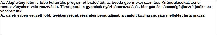 Támogatási program elnevezése: Támogató megnevezése: központi költségvetés Támogatás forrása: önkormányzati költségvetés nemzetközi forrás más gazdálkodó Támogatás időtartama: Támogatási összeg: -