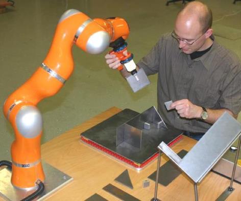 részét [102] [103] [104]. Ennek eredményeképpen ötvözni lehet az emberi munkavégzés rugalmasságát, problémamegoldó képességét és a robotok megbízható működését.