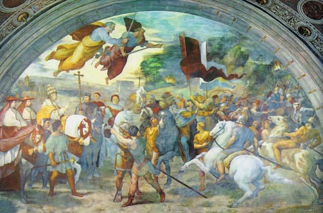 Mindentudás Egyeteme Nagy Leó és Attila találkozása. Raffaello festménye, 1514 Attila: a hunok uralkodója, 445-ben testvére, Bléda meggyilkolásával vált a hunok fô uralkodójává. 453-ban halt meg.