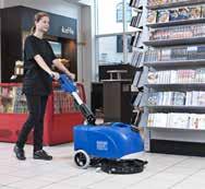 SCRUBTEC 337 Kis méretű padlótisztító berendezések A SCRUBTEC 337 akkumulátoros meghajtású padlótisztító automata különleges kombinációja a kompakt megjelenésnek, a tisztító teljesítménynek és a