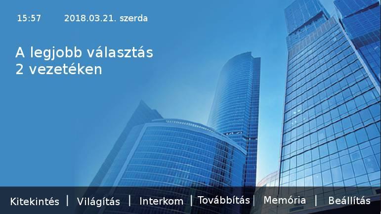 2. Műszaki adatok Tápfeszültség: 24 Vdc Teljesítményfelvétel: 7 ma készenléti állapotban, 145 ma működés közben Kijelző: 4,3 színes TFT kijelző Videó jel: 1 Vp-p, 75 Ω, CCIR standard Felbontás: 800 x