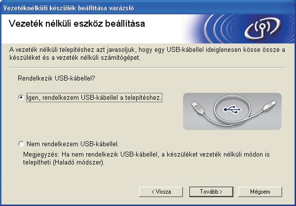 Vezeték nélküli hálóztot hsználóknk Beállítás telepítő progrm CD-ROM-jánk, illetve egy USB káel átmeneti hsználtávl (sk Winows esetén) 11 Aj meg vezeték nélküli eállításokt A eállítás ieje ltt